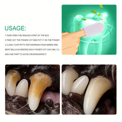 20pcs Dog Toothbrush Finger Cover Wipes Pet Dental Teeth Cleaning