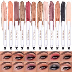 12 Colors Monochrome Eyeshadow Pen Eye Brightener Stick