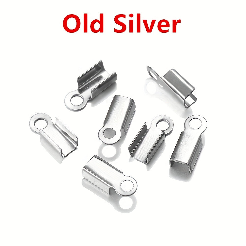 200pcs Cove Clasps Cord End Caps for Jewelry Making DIY Supplies