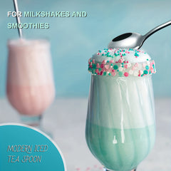 4pcs Stainless Steel Long handled Ice Cream Scoop Cocktail Stirring Spoon