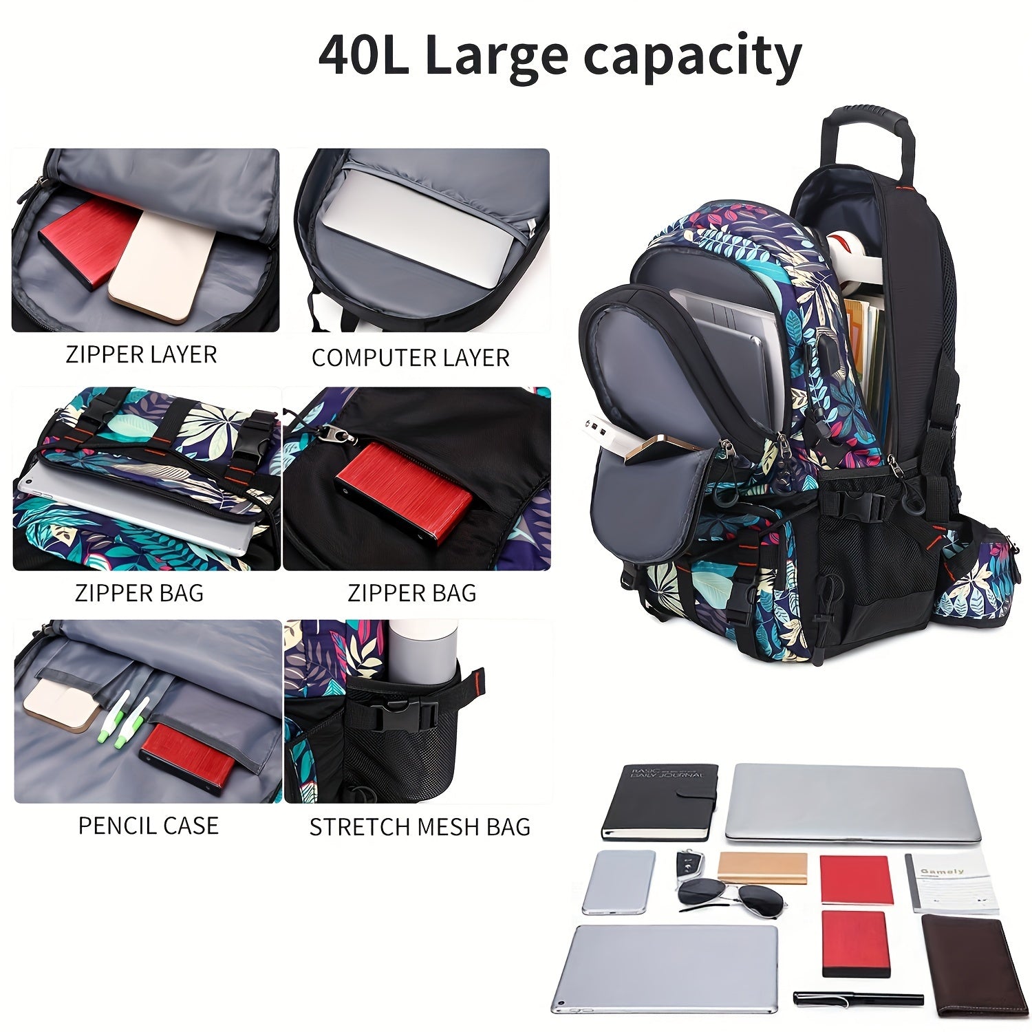 Lightweight Hiking Backpack with Laptop Compartment