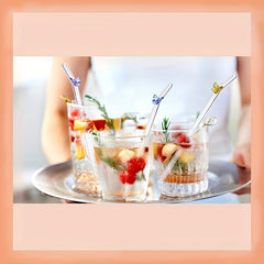 7pcs Butterfly Glass Straws Reusable Dishwasher Safe 2 Cleaning Brushes