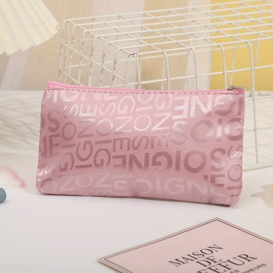 Large Capacity Letter Cosmetic Bag for Travel and Makeup Storage