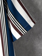 Stripe Graphic Print Casual Shirt for Summer