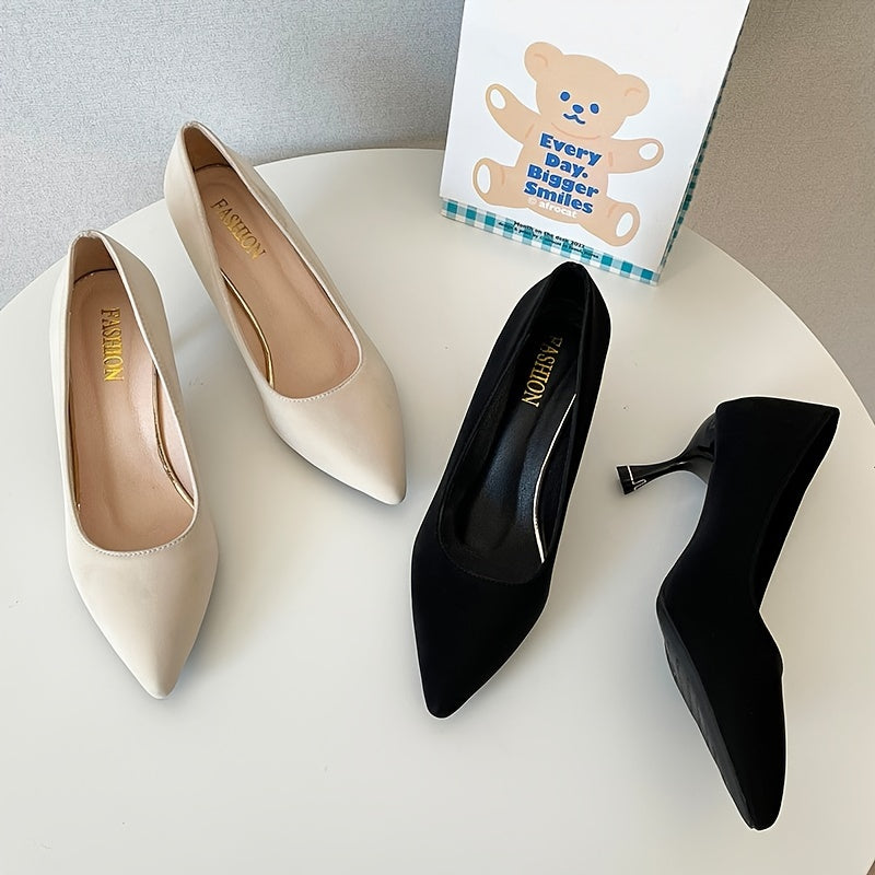 Women's Pointed Toe Stiletto Heels Slip On Soft Sole Sexy Dress Court Pumps