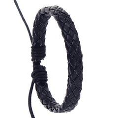 Vintage Men's Braided Leather Hand Rope Bracelet