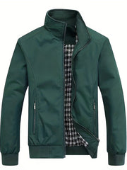 Men's Zip Up Jacket with Pockets for Spring and Autumn