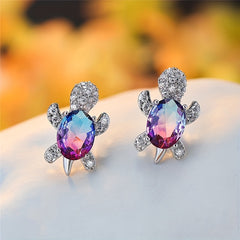 Turtle Zircon Stud Earrings for Women Girls