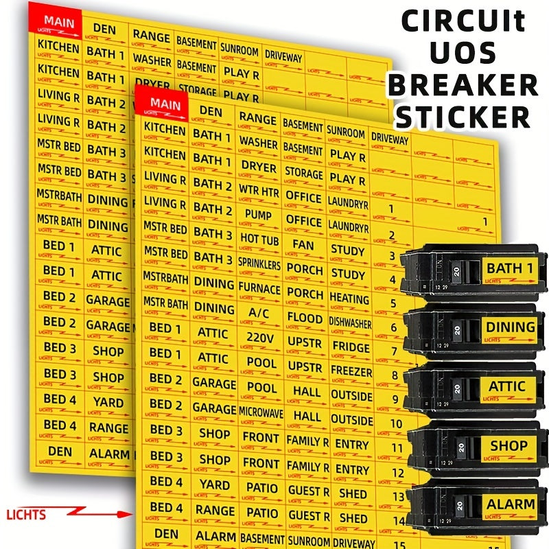 Circuit Breaker Sticker Set 129pcs Fuse Box Identification Reminder Sticker