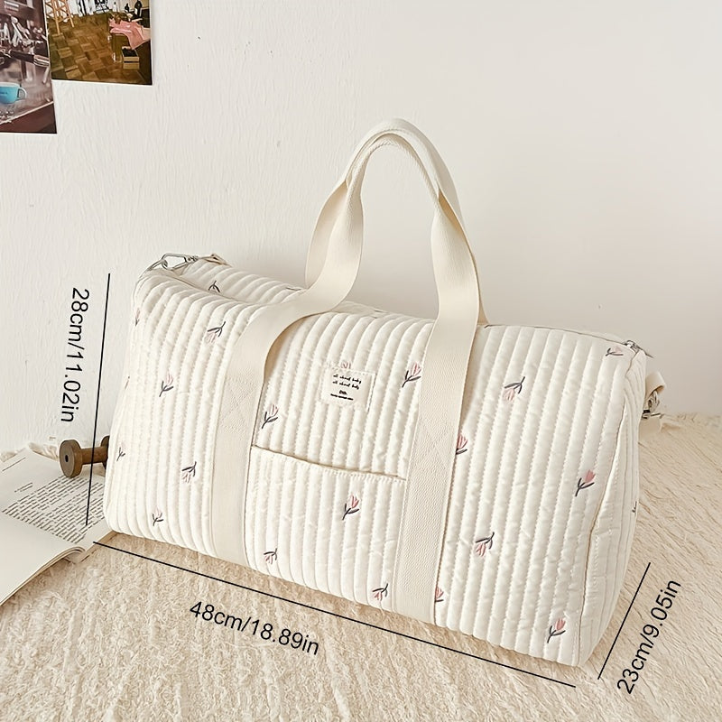 Quilted Embroidered Travel Duffle Bag, Ages 14+