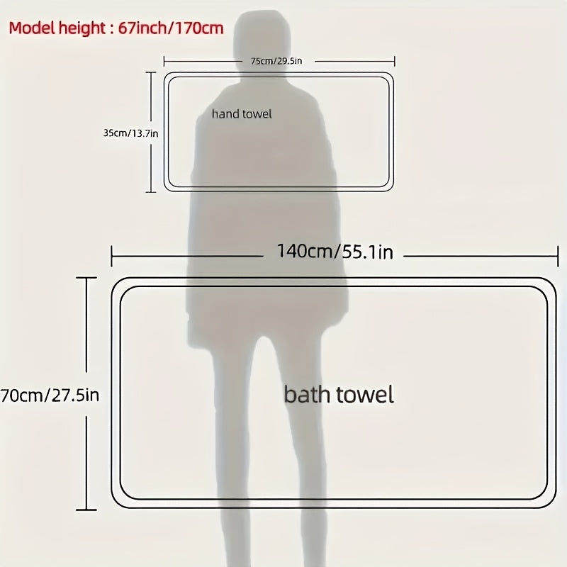 4-Piece Bath Towel Set, Soft and Absorbent, Light Beige