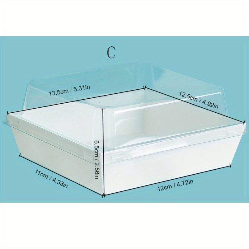 50pcs Clear Lid Cake Box Ideal for Cakes Chocolates Cookies - Great for Parties