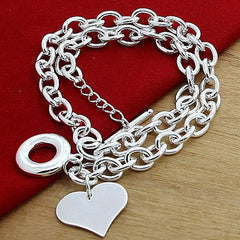 925 Silver Heart Pendant Necklaces For Women Wedding Jewelry