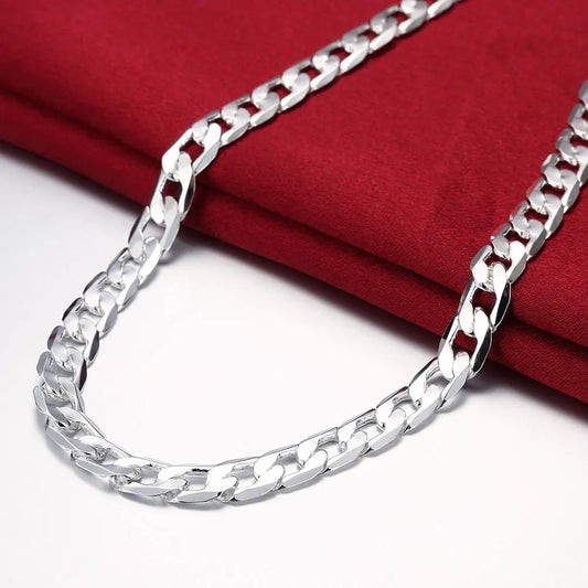 925 Silver Men's Necklace 12MM Cuban Chain 18-30 In