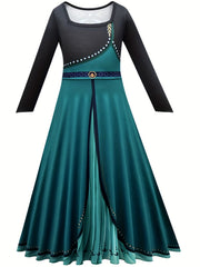 Toddler Girls Square Neck Dress With Cape Costume