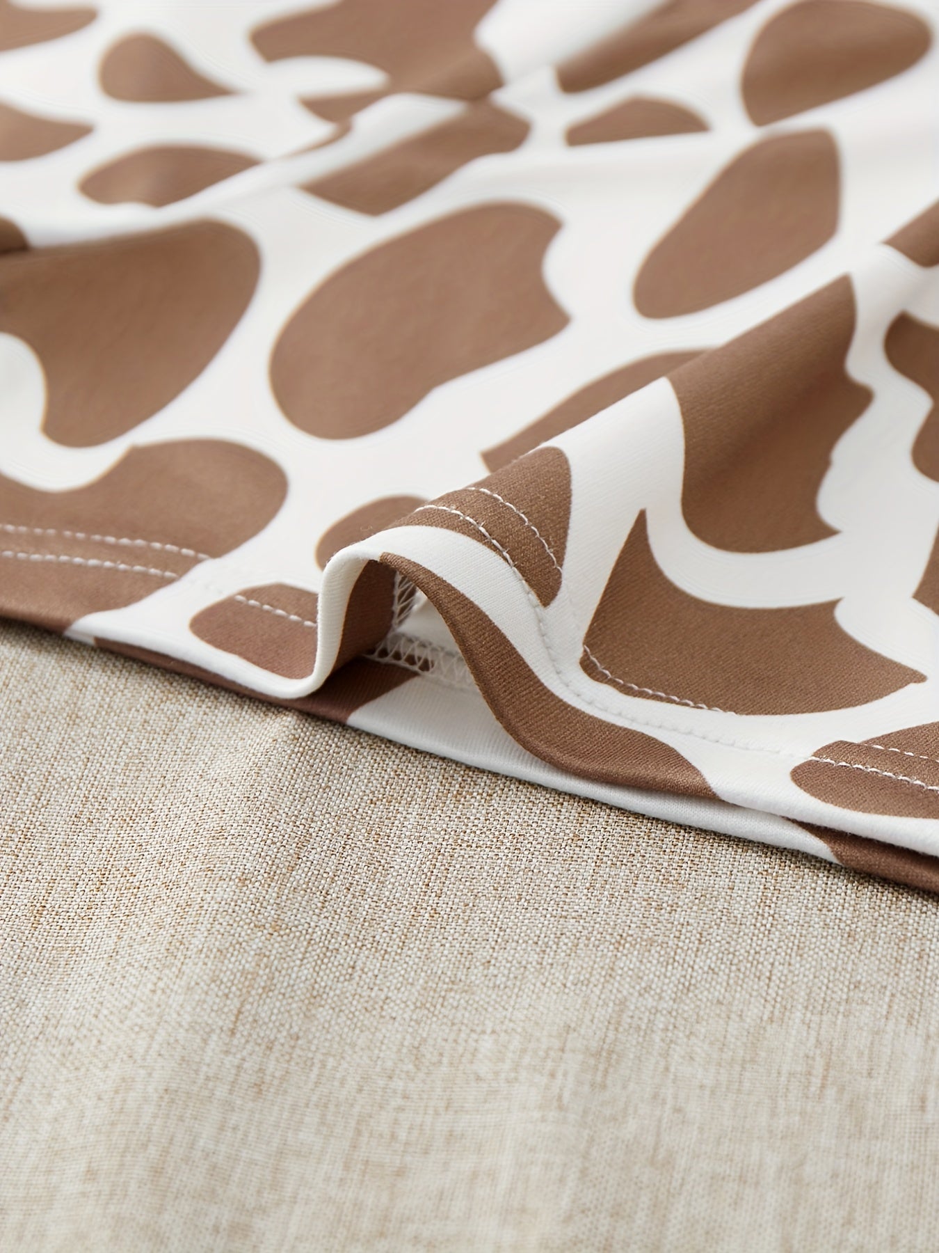 Giraffe Print Pajama Set Short Sleeve Crew Neck Top & Leopard Shorts & Pants