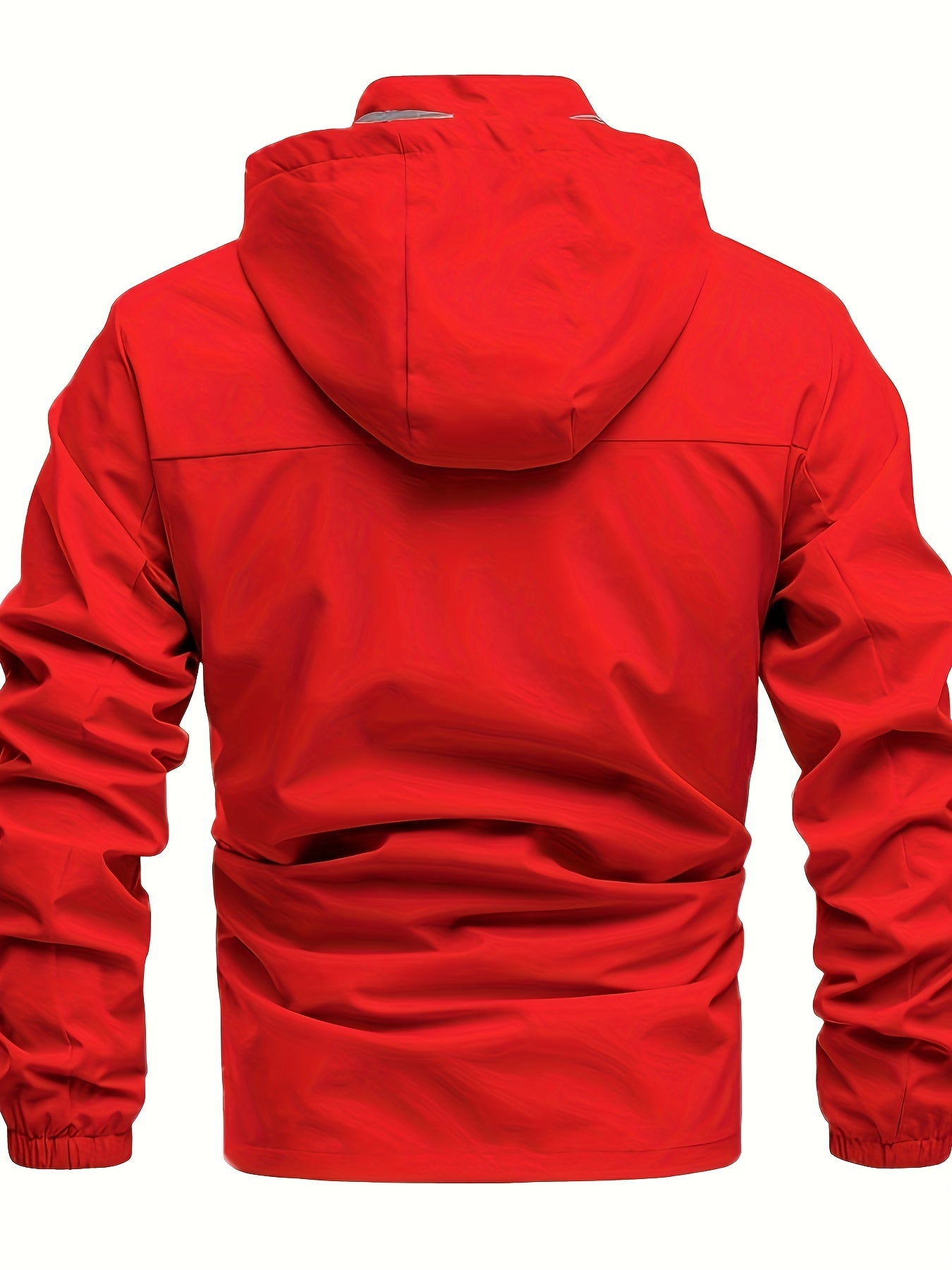 Men's Hooded Windbreaker Jacket Zip Up Stand Collar for Outdoor Activities