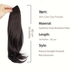 Clip Ponytail Hair Extensions 40-64 Cm Straight Claw Hair Extension