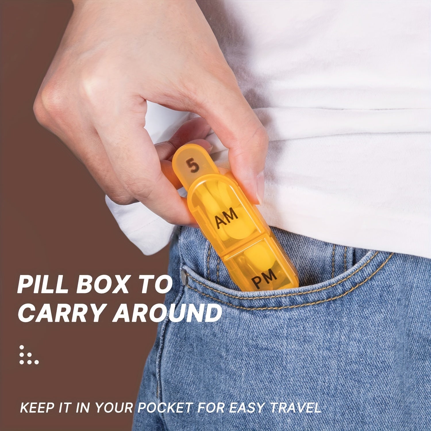 Monthly Pill Storage Box 2 Times 30 Pill Portable Travel Box w/ 32 Compa