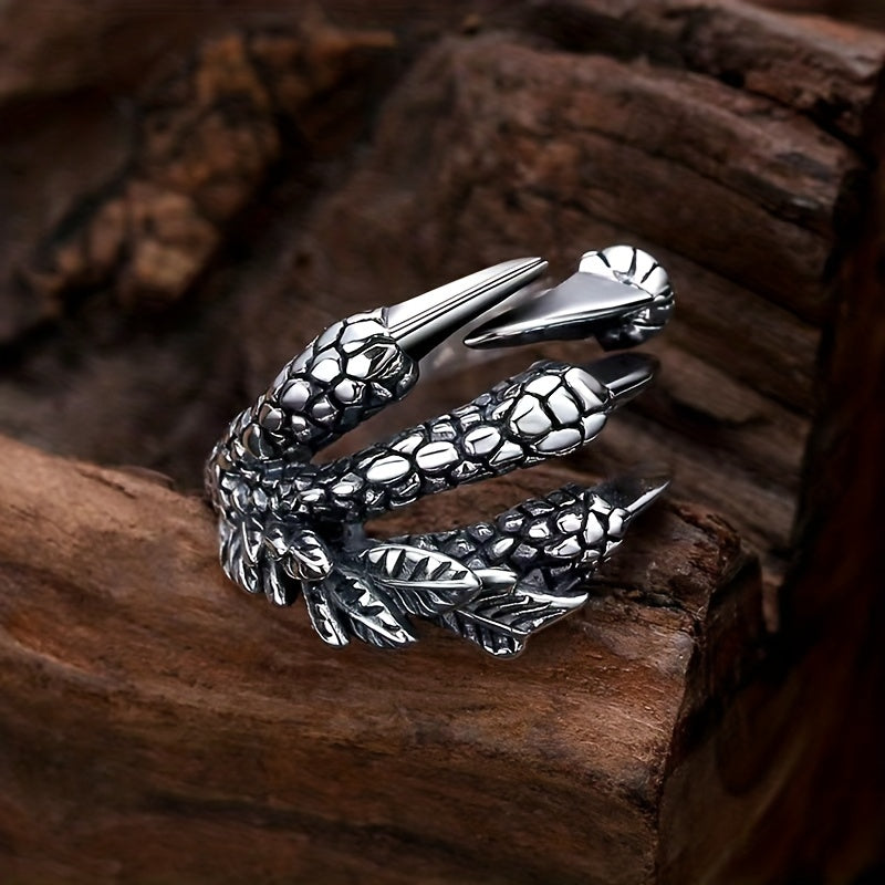 Men's Dragon Claw Hip hop Embossed Retro Ring