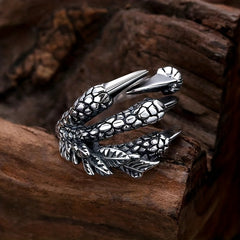 Men's Dragon Claw Hip hop Embossed Retro Ring