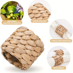 6pcs Woven Napkin Buckle Boho Holder for Wedding Thanksgiving
