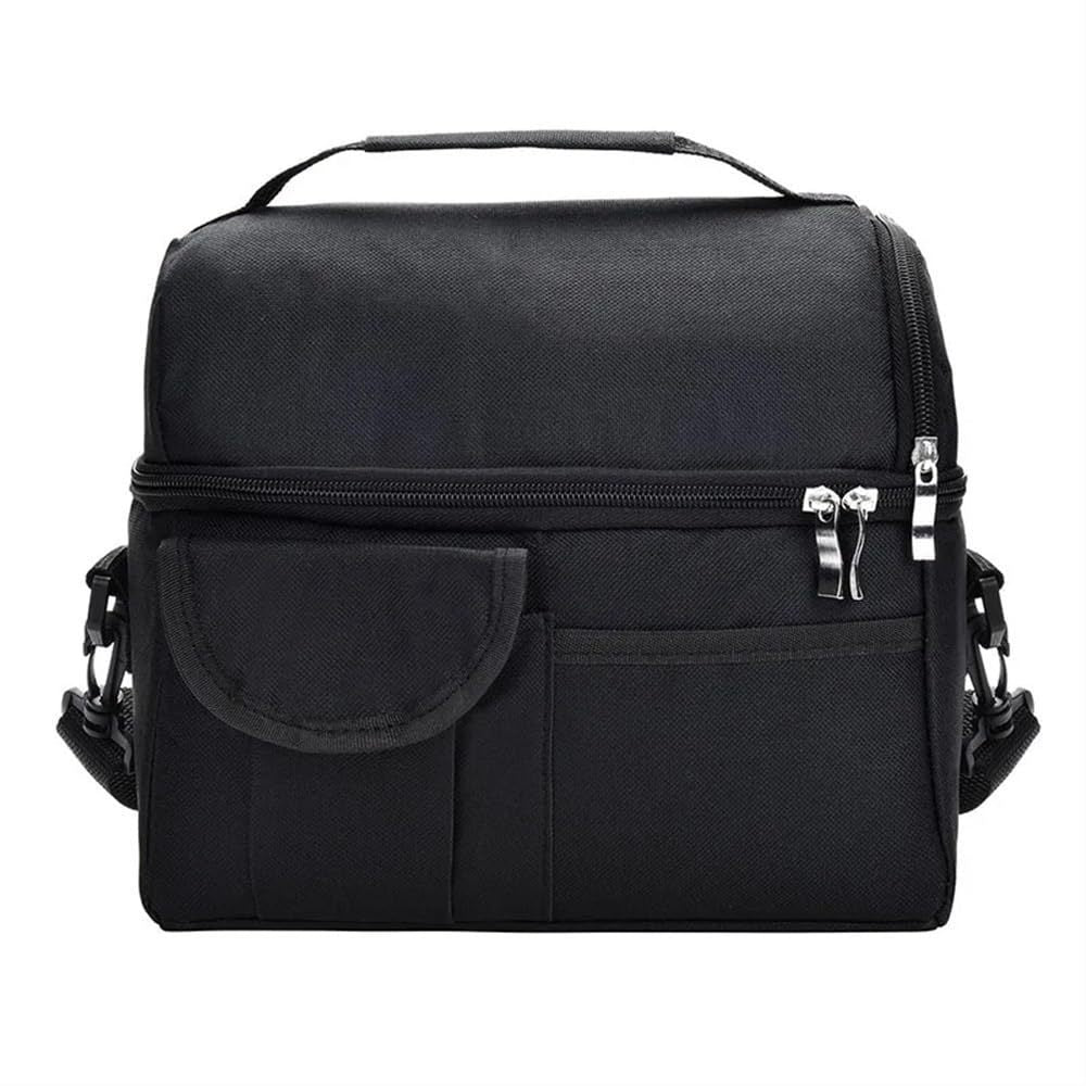 Dual Compartment Lunch Bag Reusable Insulated Tote Leak Proof Lunch Box