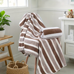 4-Piece Bath Towel Set, Soft and Absorbent, Light Beige