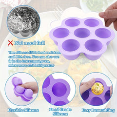 Silicone Air Fryer Egg Bit Mold with Lid