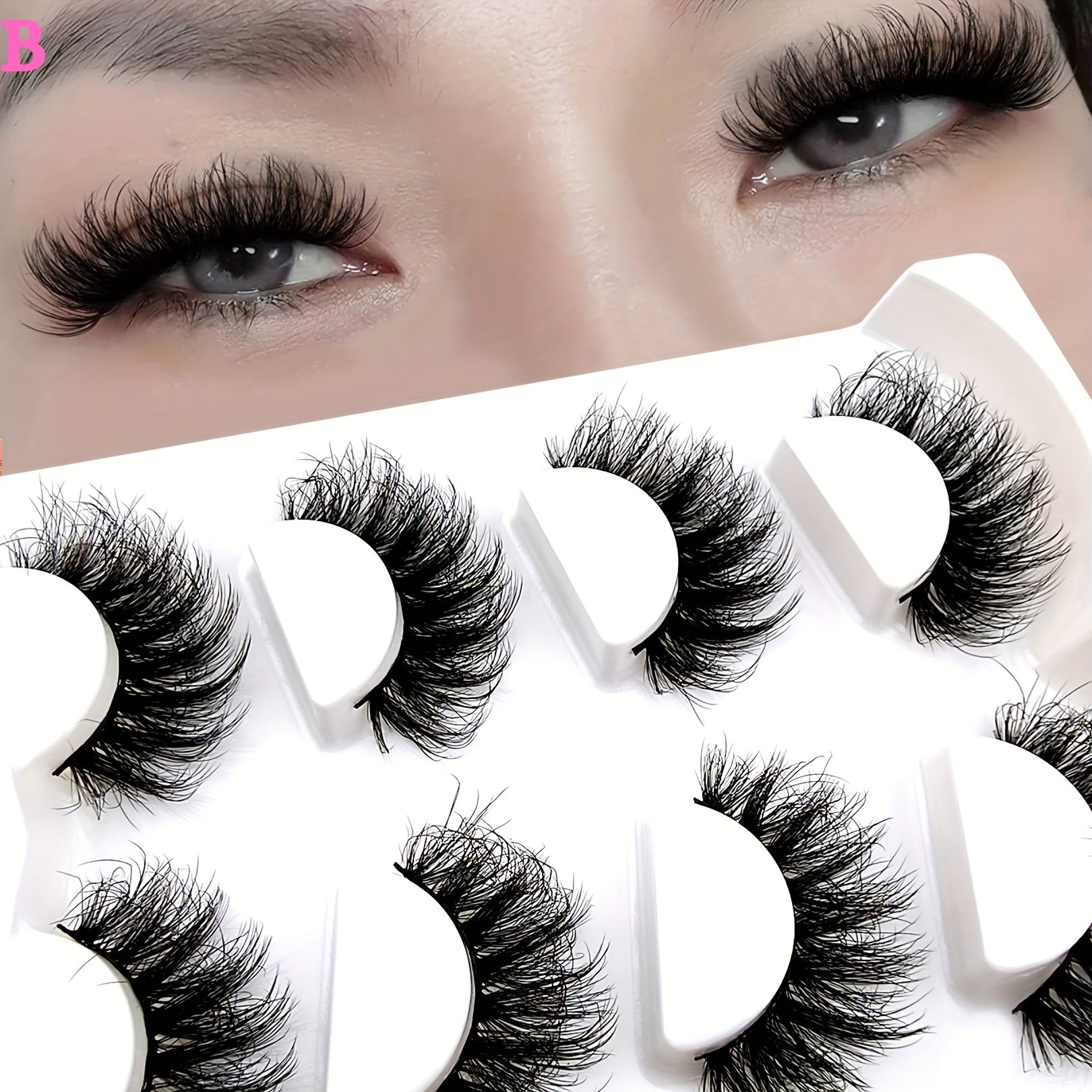 4 Pairs Thick & Curling Faux Mink False Eyelashes