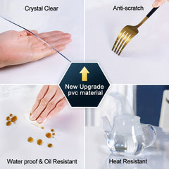 Clear Desk Pad Table Protector Plastic Cover for Desk - Transparent