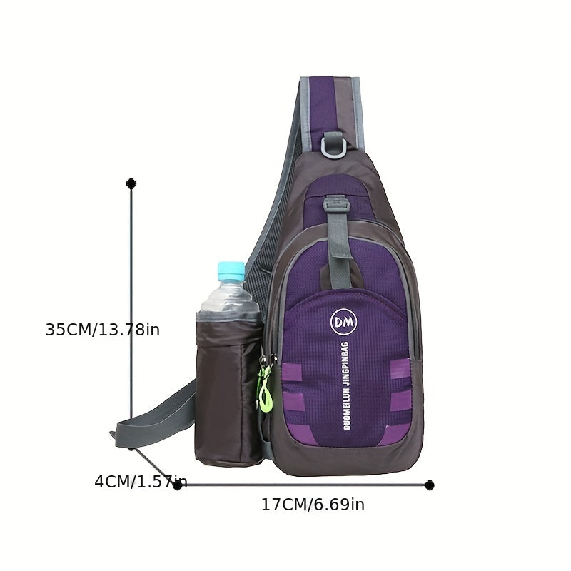 Casual Large Capacity Chest Bag with Water Bottle Holder