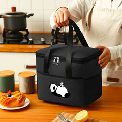 Insulated Lunch Bag with Panda Waterproof Oxford Fabric