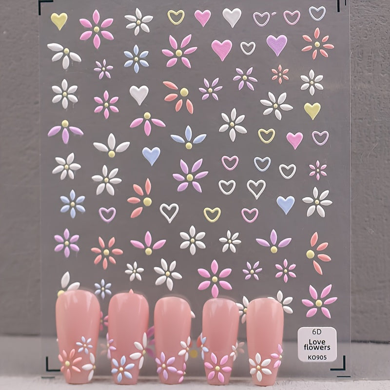 Spring Flower Nail Art Stickers Self Adhesive