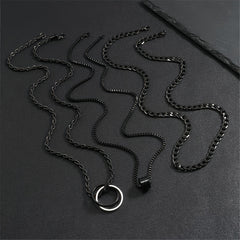3pcs Men's Stainless Steel Twisted Chain Necklace