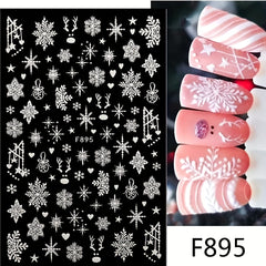 3D Christmas Nail Art Stickers Snowflake Nail Art Decals For DIY Or Nail Salons