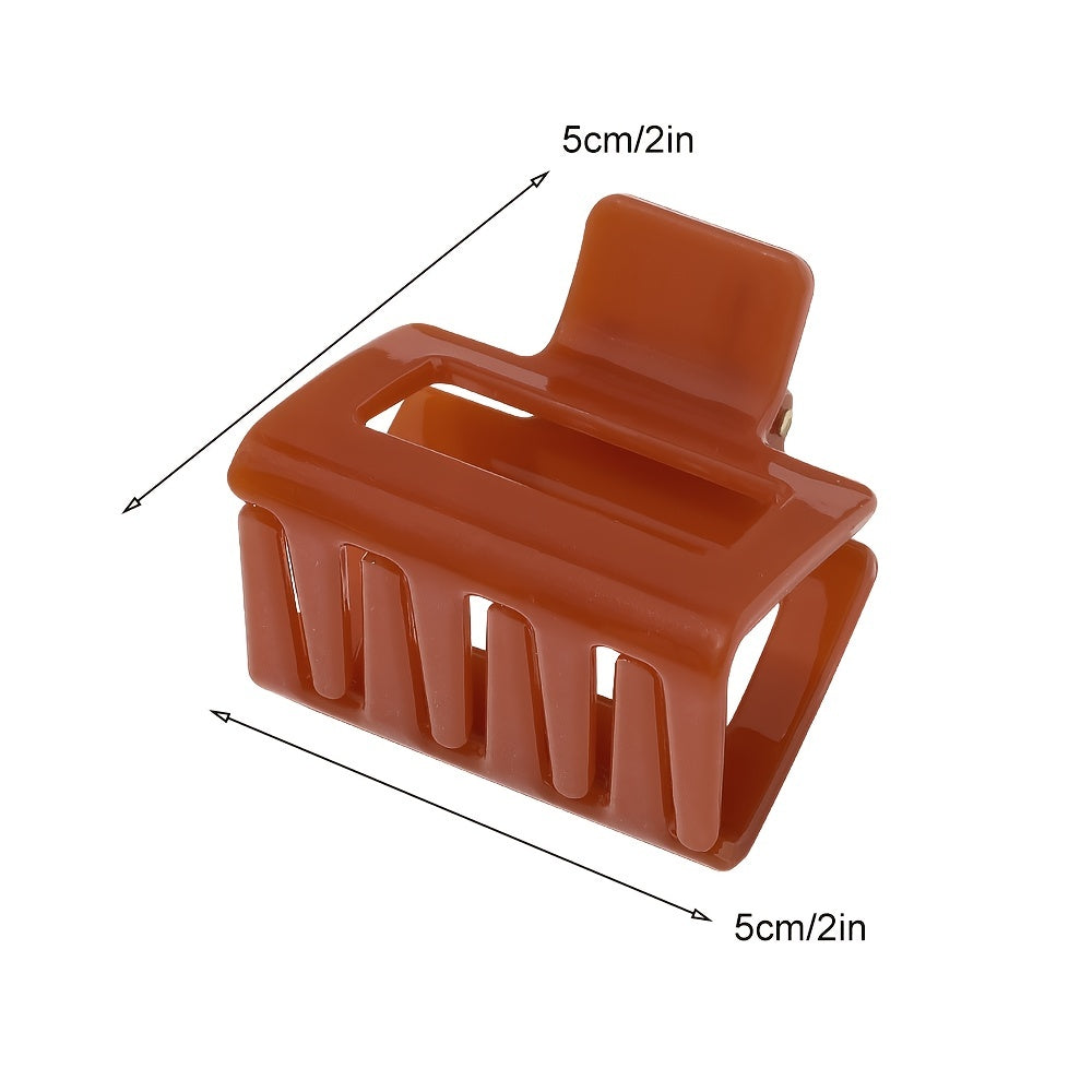 Matte Rectangle Small Hair Claw Clips