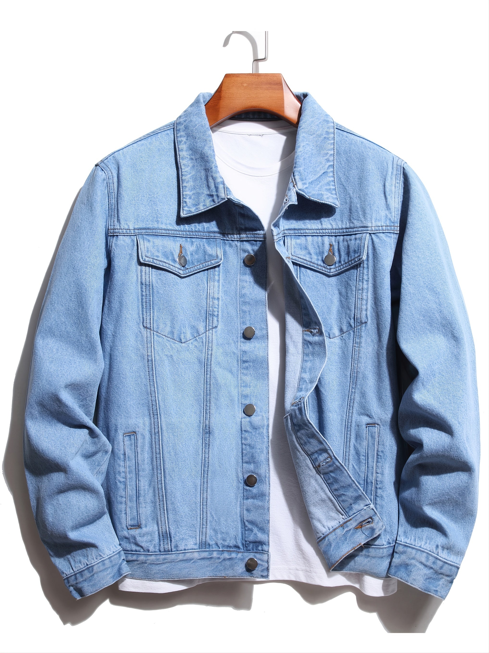 Men's Crane Embroidered Denim Jacket Hip Hop Style