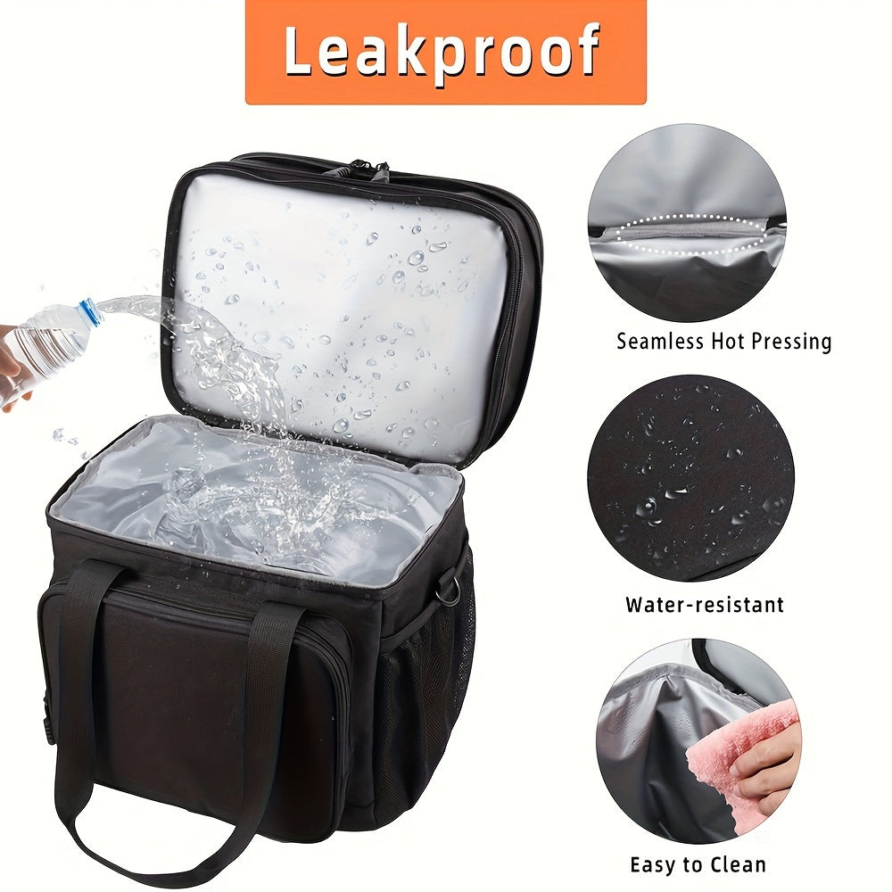 FLXUR Dual Compartment Insulated Lunch Bag Leakproof Cooler Tote