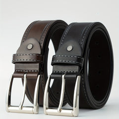 Men's Single Jacket Dress Belt Casual Alloy Pin Buckle PU Leather Belt