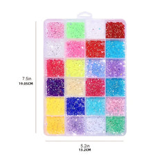 12000Pcs Nail Art Rhinestones Bulk Kit 24 Colors 3mm Iridescent Gems