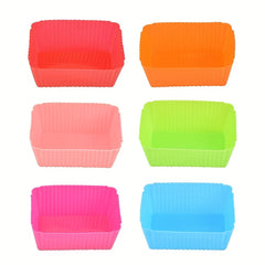 10pcs Silicone Rectangle Muffin Cups Reusable Cupcake Liners Muffin Molds