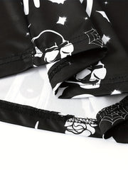 Girls Summer Dress Short Sleeve Mid length Dress Halloween Creative Printing