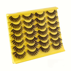 14 Pairs Natural Fluffy False Eyelashes Soft D Curl