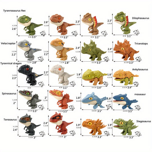 20pcs 7.62cm Dinosaur Finger Puppet Models Flexible Joints Mini Toys