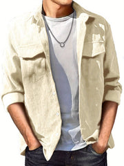 Men's Corduroy Button Long Sleeves Shirt Jacket