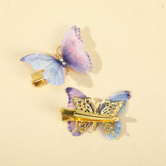 6 Pcs Pink & Golden Butterfly Hair Clips