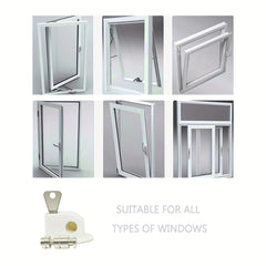1pc Punch Window Safety Lock Buckle Window Limiter Sliding Door Lock
