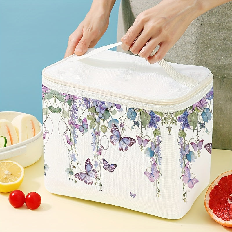 Butterfly Print Insulated Lunch Bag for Teens and Adults
