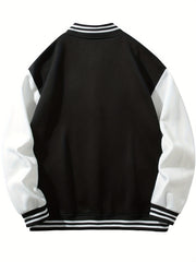 SX Heart Eyes Letter Print Baseball Jacket Men's Spring Fall Clothes